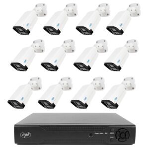 NVR PNI House IP716 videovalvepakett ja 12 PNI IP125 kaamerat IP-ga, 5MP