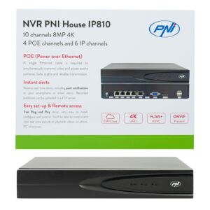 NVR POE PNI House IP810 10 kanaliga 4K 8MP