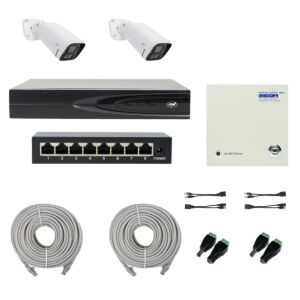 PNI House IP816 NVR pakett 2 PNI IP780 4K kaamera, allika, lüliti, kaablite, pistikute ja jaoturitega