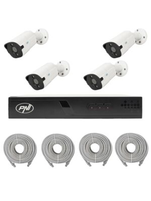 Kaasas NVR POE PNI House IP710J videovalvepakett, 2 PNI IP808J kaamerat, 8MP ja kaablid