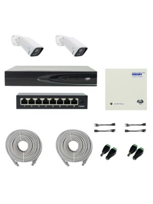 PNI House IP816 NVR pakett 2 PNI IP780 4K kaamera, allika, lüliti, kaablite, pistikute ja jaoturitega