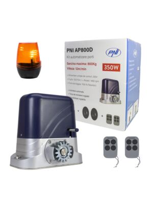 PNI AP800D väravaautomaatika komplekt, mootor, fotoelemendid, pult, lamp, 230V, 1100 N ja 800KG liugvärav